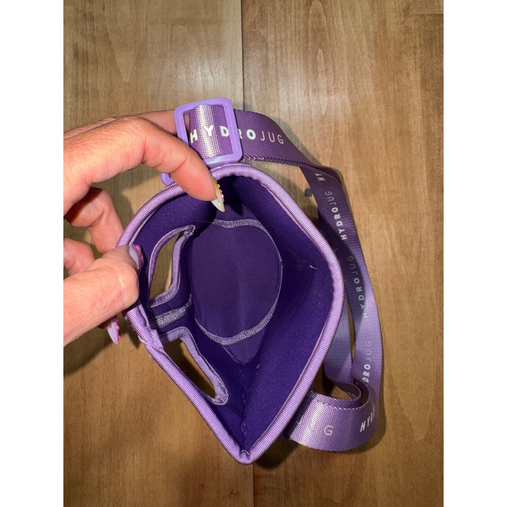 HydroJug Purple Shimmer Neoprene Water Bottle Sleeve Carrier Adjustable Strap - Picture 3 of 5